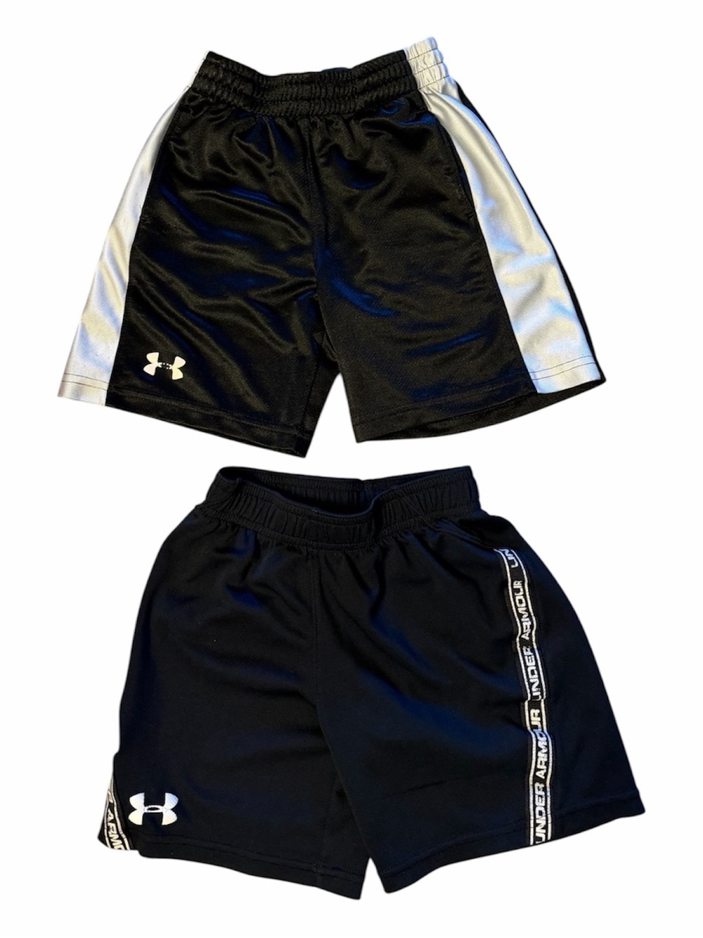 Under Armour Black and White Kids Athletic Shorts - 2 Pack